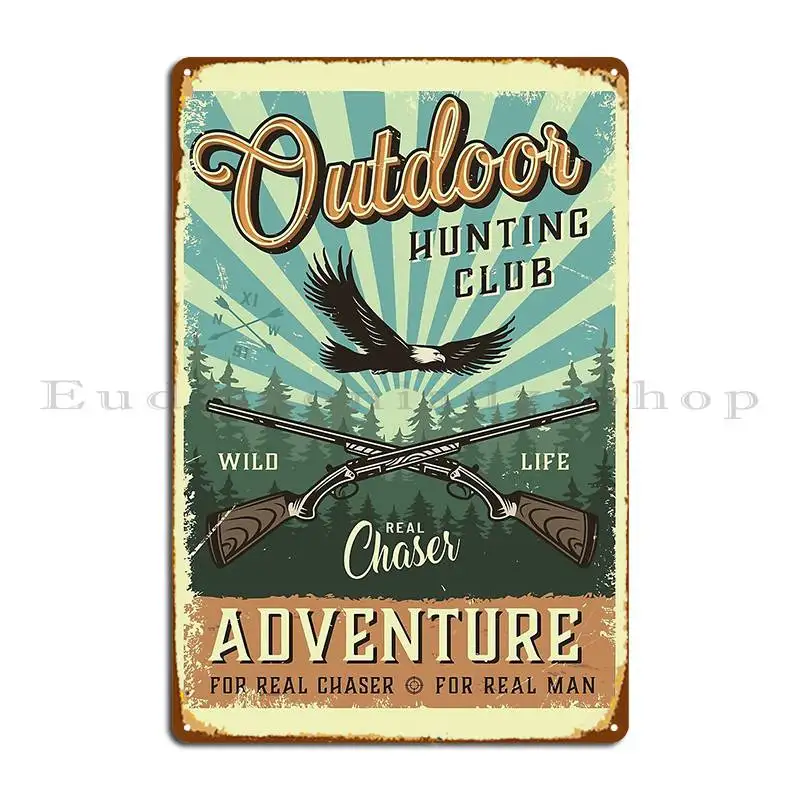 Outdoor Adventure Club - Outdoor-Jagdclub Vintage Abenteuer Metallschild Poster Kino