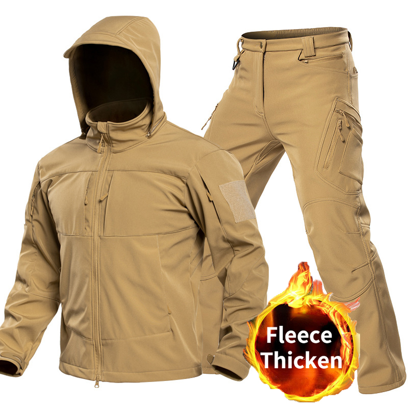Outdoor Adventure Camp - Outdoor-Taktikanzug für Herren, Softshell-Jacke mit Kapuze