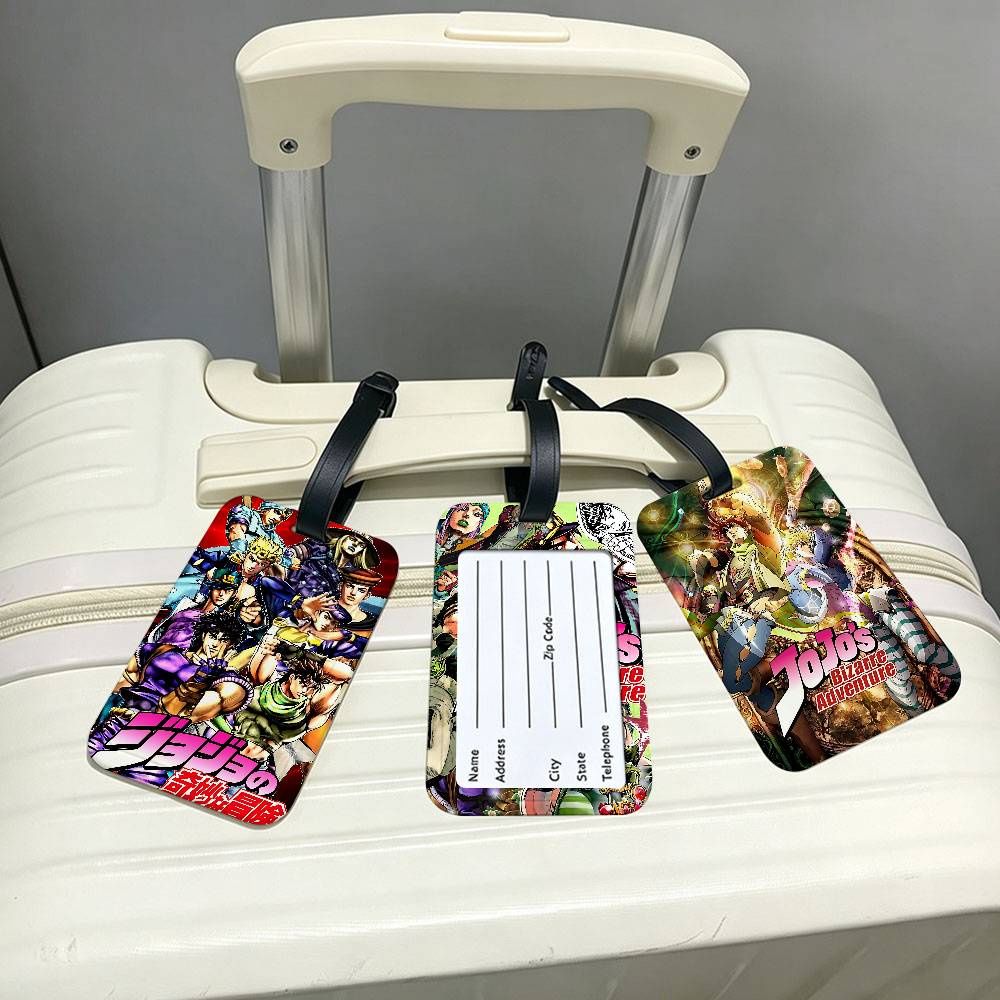 Outdoor Adventure Names - Anime JoJos Bizarre Adventure Anti-Verlust-Reisegepäckanhänger, PVC-ID-Informationskartenhalter,