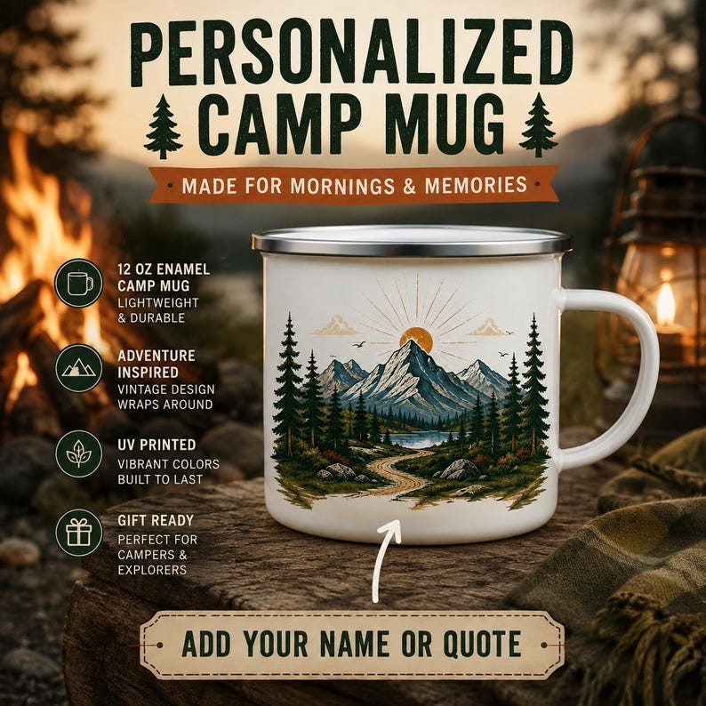 Personalisierter Emaille-Campi – Outdoor Adventure Names Bewertung und Preis